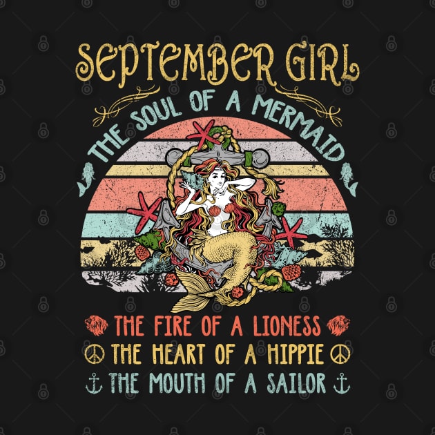 September Girl The Soul Of A Mermaid Vintage Birthday Gift by Tilida2012