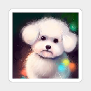 Cute Bichon Frisé Drawing Magnet