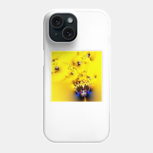 Fractal Violets on Yellow Phone Case