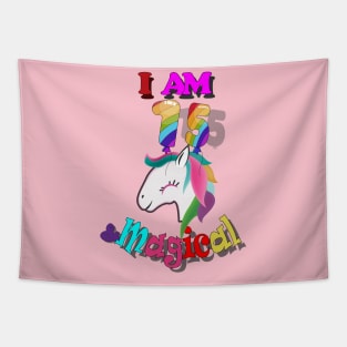 unicorn 15th birthday: I am 15 and magical Tapestry