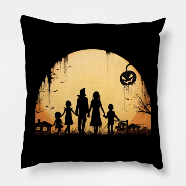 family halloween Pillow by Apotis