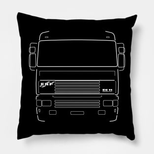 Classic 1990s ERF EC11 lorry white outline graphic Pillow