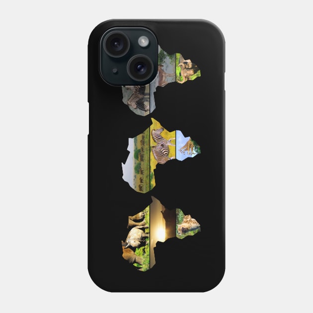 African Wildlife Continent Trio Phone Case by PathblazerStudios