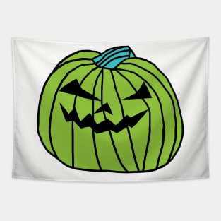 Big Green Halloween Horror Pumpkin Tapestry