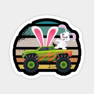 Easter Day for Monster Truck Lover Boy Bunny Easter Day Vintage Magnet