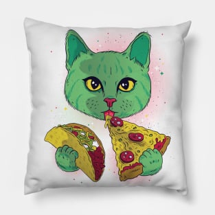 Taco Cat Graphic T-Shirt Pillow