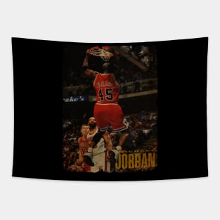 Michael Jordan Dunk Vintage Tapestry