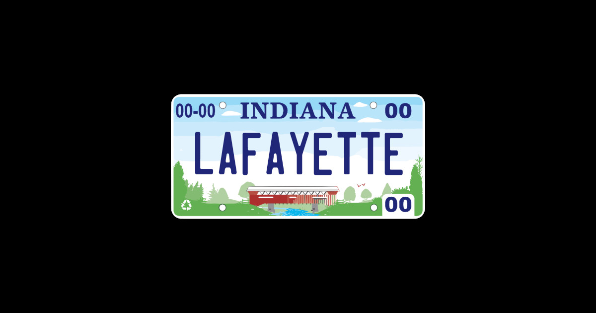 Lafayette Indiana License Plate Lafayette Indiana Sticker TeePublic