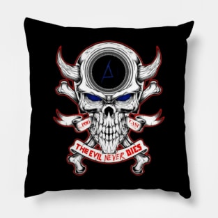 New Evil Never Dies Podcast Logo Pillow