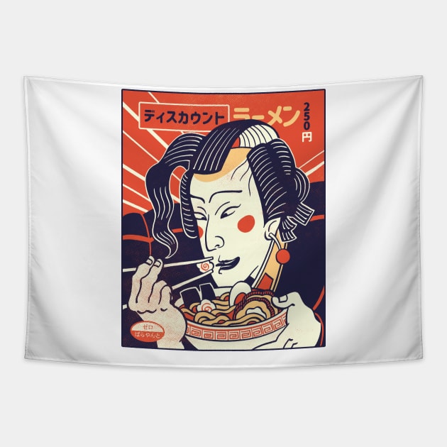 Japanese Anime Eating Ramen | Kakyoin Tapestry by zerobriant