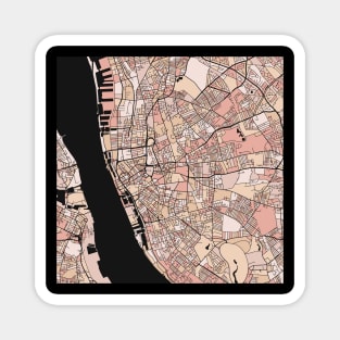 Liverpool Map Pattern in Soft Pink Pastels Magnet