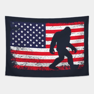 Bigfoot American Flag Tapestry