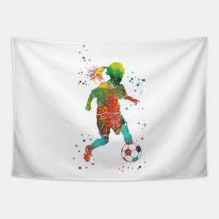 Soccer Player Little Girl With Ball Tapestry