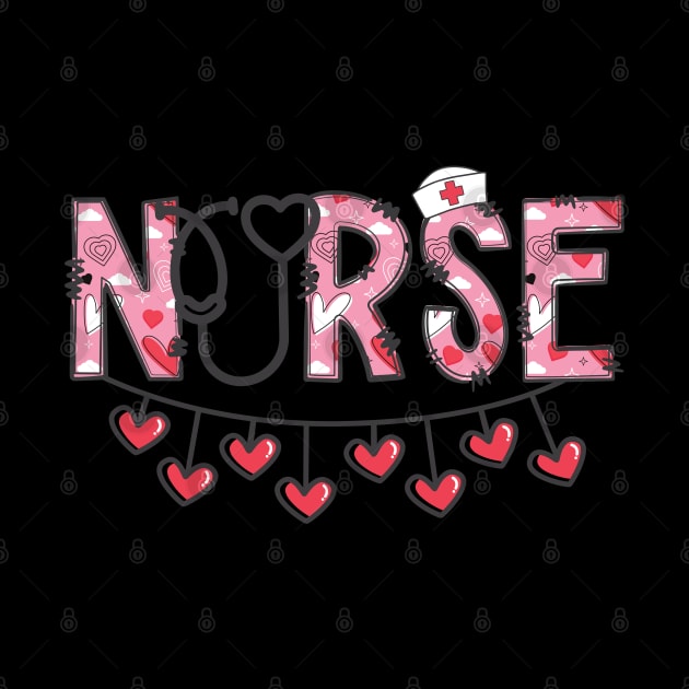 Valentine's Day Nurse Stethoscope Hearts by jackofdreams22