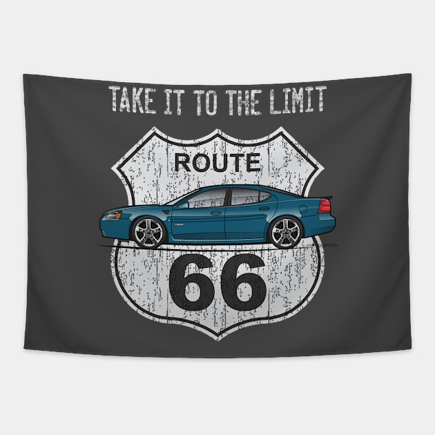 Route 66 Blue 2 Tapestry by JRCustoms44