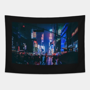 Aesthetic neon night city Tapestry