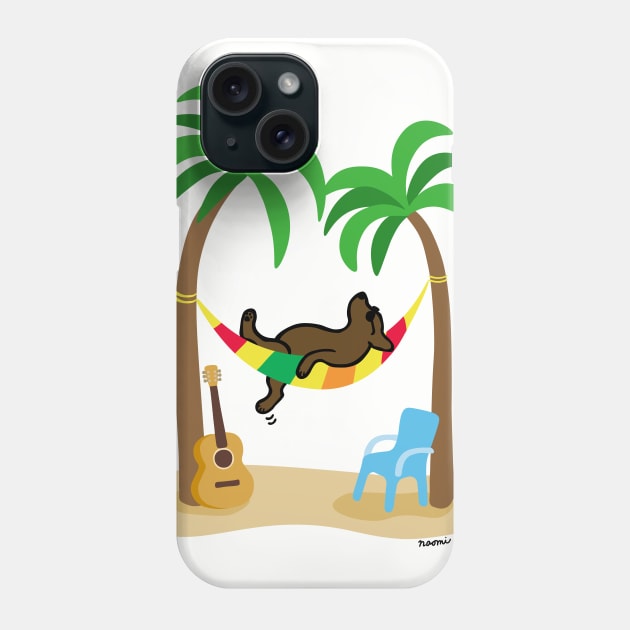 Chocolate Labrador Under Palm Trees Phone Case by HappyLabradors