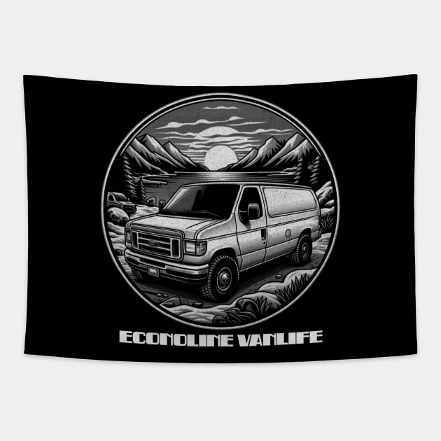 Econoline Vanlife minimalism Tapestry by Tofuvanman