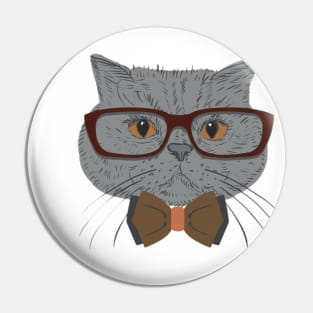 cat with glasses Pin