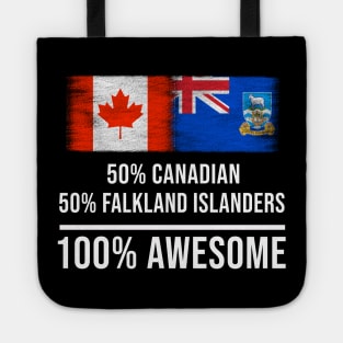 50% Canadian 50% Falkland Islanders 100% Awesome - Gift for Falkland Islanders Heritage From Falkland Islands Tote