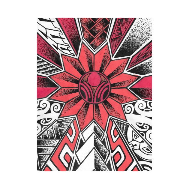 Tatoo art red white black by Havai'iART&WOOD