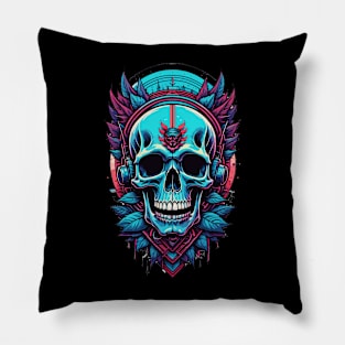 Electrifying Skull Pillow