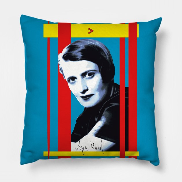 Ayn Rand Pillow by Exile Kings 