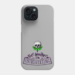 Go Away I'm Introverting - Skull Moth - acid green - Anti-Social Butterfly collection. Phone Case