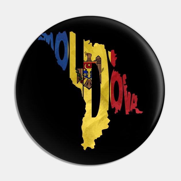 Moldova Typo Map Pin by inspirowl