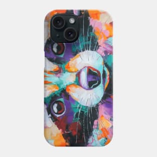 Conceptual abstract painting of a raccoon muzzle. Phone Case