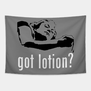 Got Lotion? Buffalo Bill (White & Black) Tapestry