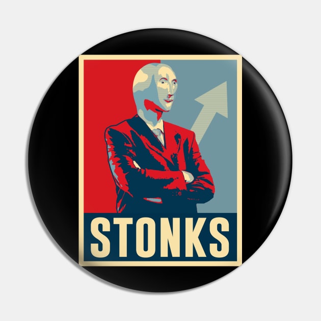 Stonks (wall street bets) v1 Pin by QuantumDesigns