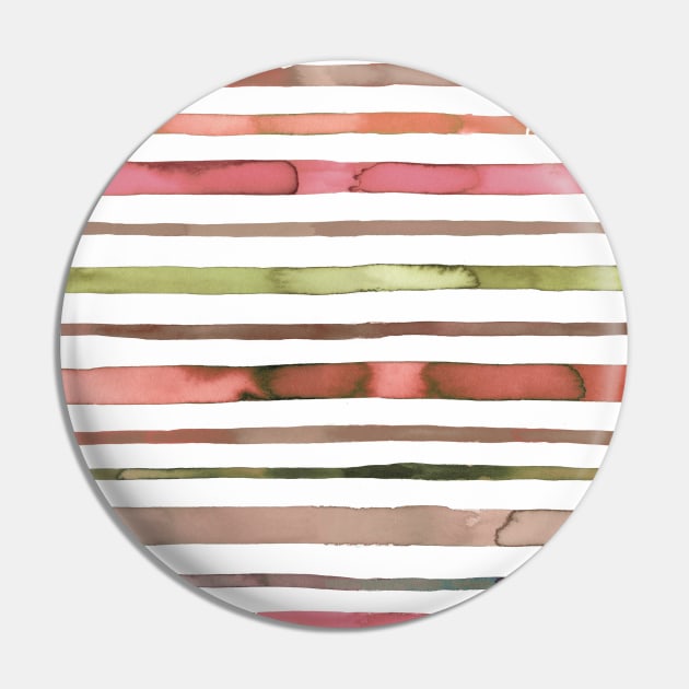 Nautical Sea Stripes Red green Pin by ninoladesign