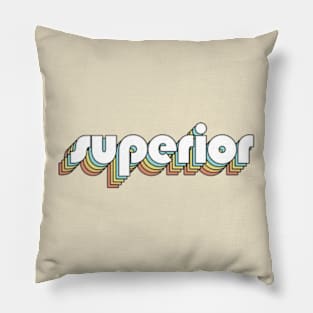 Superior Retro Rainbow Typography Faded Style Pillow