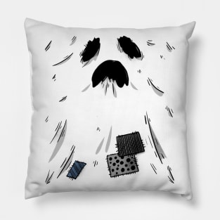 Ragged Ghost Funny Halloween Design Pillow