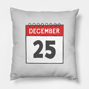 December 25th Daily Calendar Page Illustration | Christmas Pillow