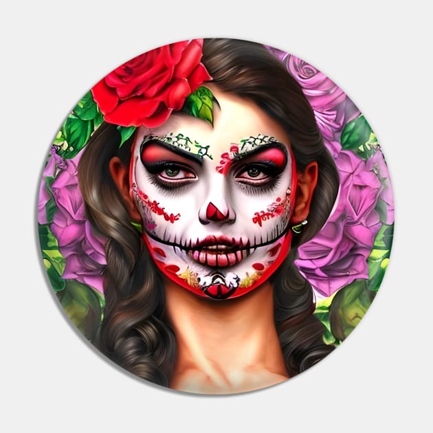 Day of the Dead Makeup Pin by animegirlnft