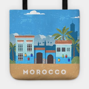 Chefchaouen, Morocco - Retro travel minimalist poster Tote