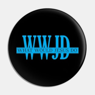 What would Jesus Do WWJD Blue Pin