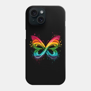 Infinity Rainbow Butterfly Autism Neurodiversity Awareness Phone Case