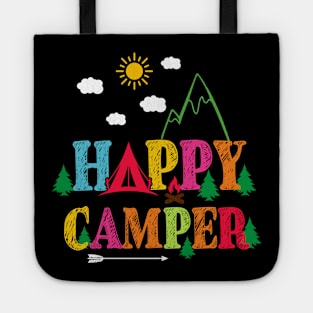 Happy Camper Camping Funny Gift Men Women Kids Tote