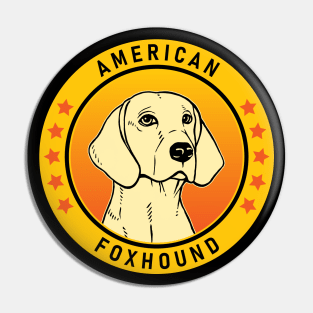 American Foxhound Dog Portrait Pin