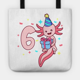 I am 6 with axolotl - girl birthday 6 years old Tote