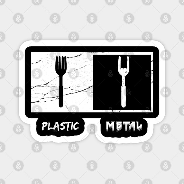 Heavy Metal fork, Palstic fork Magnet by CareTees