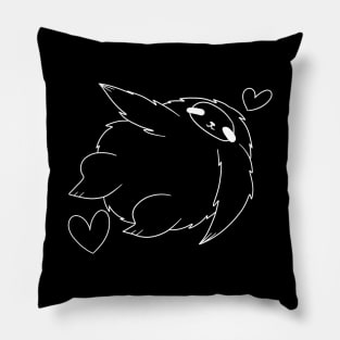 Fat Sloth Falling in Love White Line Pillow