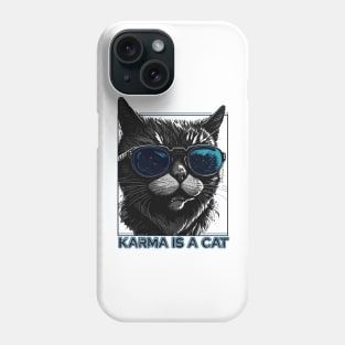 karma is cat - retro Phone Case