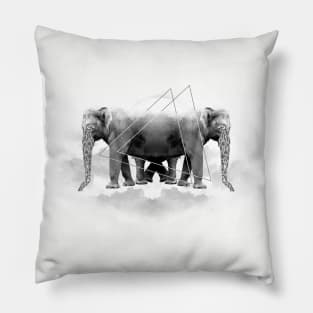Two Elephant Cry Abstract Pillow