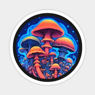 Glowing Mycelium: Neon Mushroom Magic Magnet
