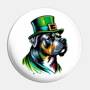 Perro de Presa Canario Celebrates Saint Patrick's Day Pin