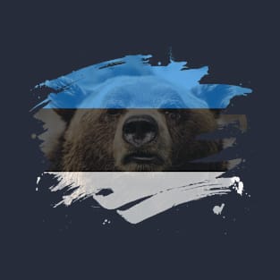 Estonia Flag & Bear - Estonian Pride Design T-Shirt